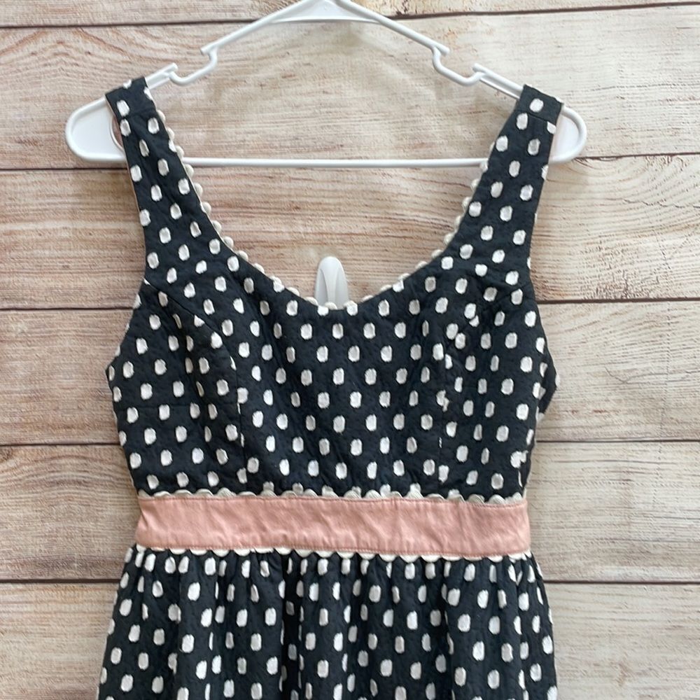 JUDITH MARCH GRAY AND WHITE POLKA DOT DRESS - Picture 2 of 6